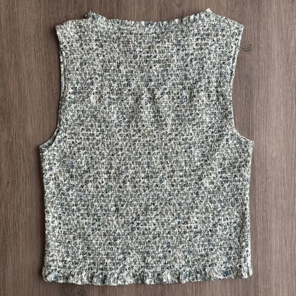 Veronica Beard Needham Floral Smocked Tank Top Large - Picture 6 of 10